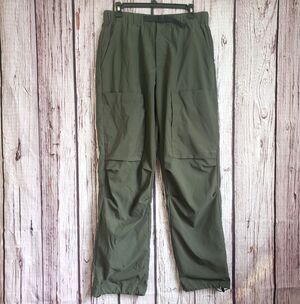 Young LA Joggers Belted Green Pants Mens Medium Tactical Hiking Light Polyester